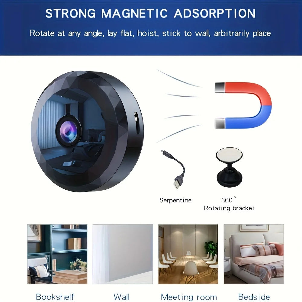 Wireless Mini WiFi Security Camera with Night Vision Motion Detection
